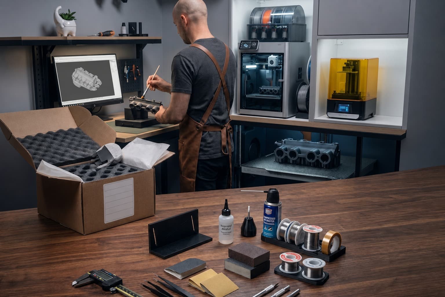 3D printing workshop — finishing, tools and printers at 2ProManufacturE